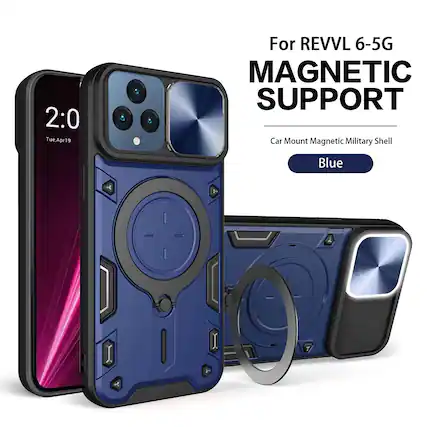 For REVVL 6-5G
MAGNETIC SUPPORT
Car Mount Magnetic Military Shell
Blue