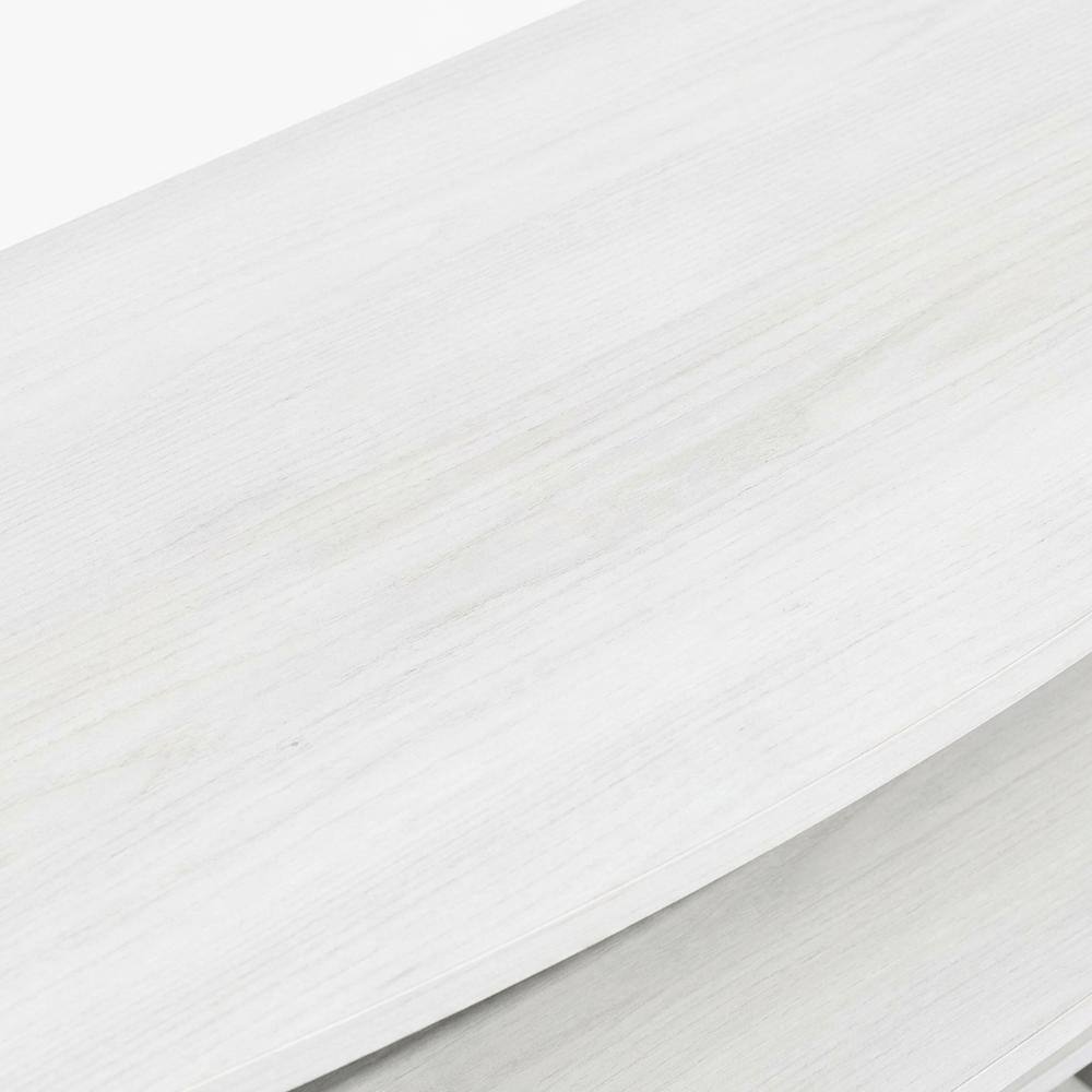 Alt View 1. FurniFact - White wood entertainment center for TVs up to 55 inches with ample storage space - White Wood/Stainless Steel.