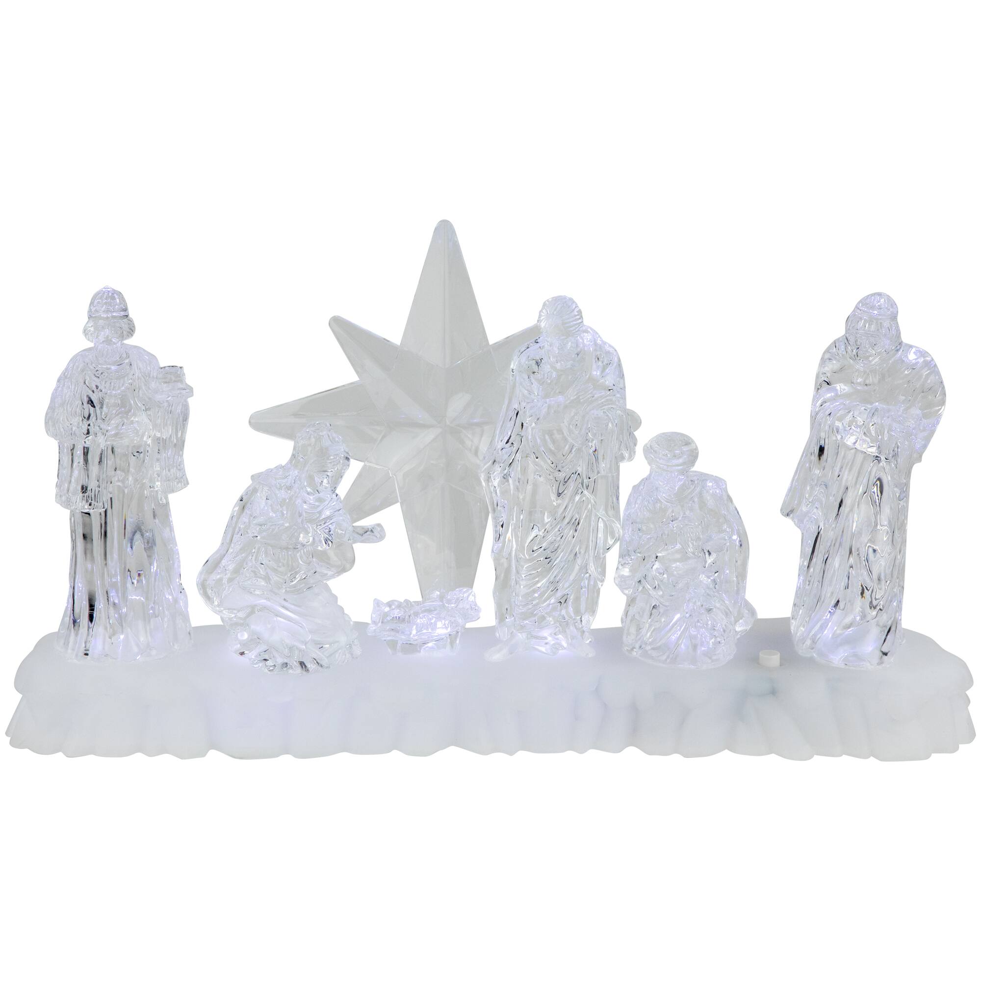 Alt View 1. Northlight - LED Lighted Nativity Scene Acrylic Christmas Decoration - 12.25" - Clear.