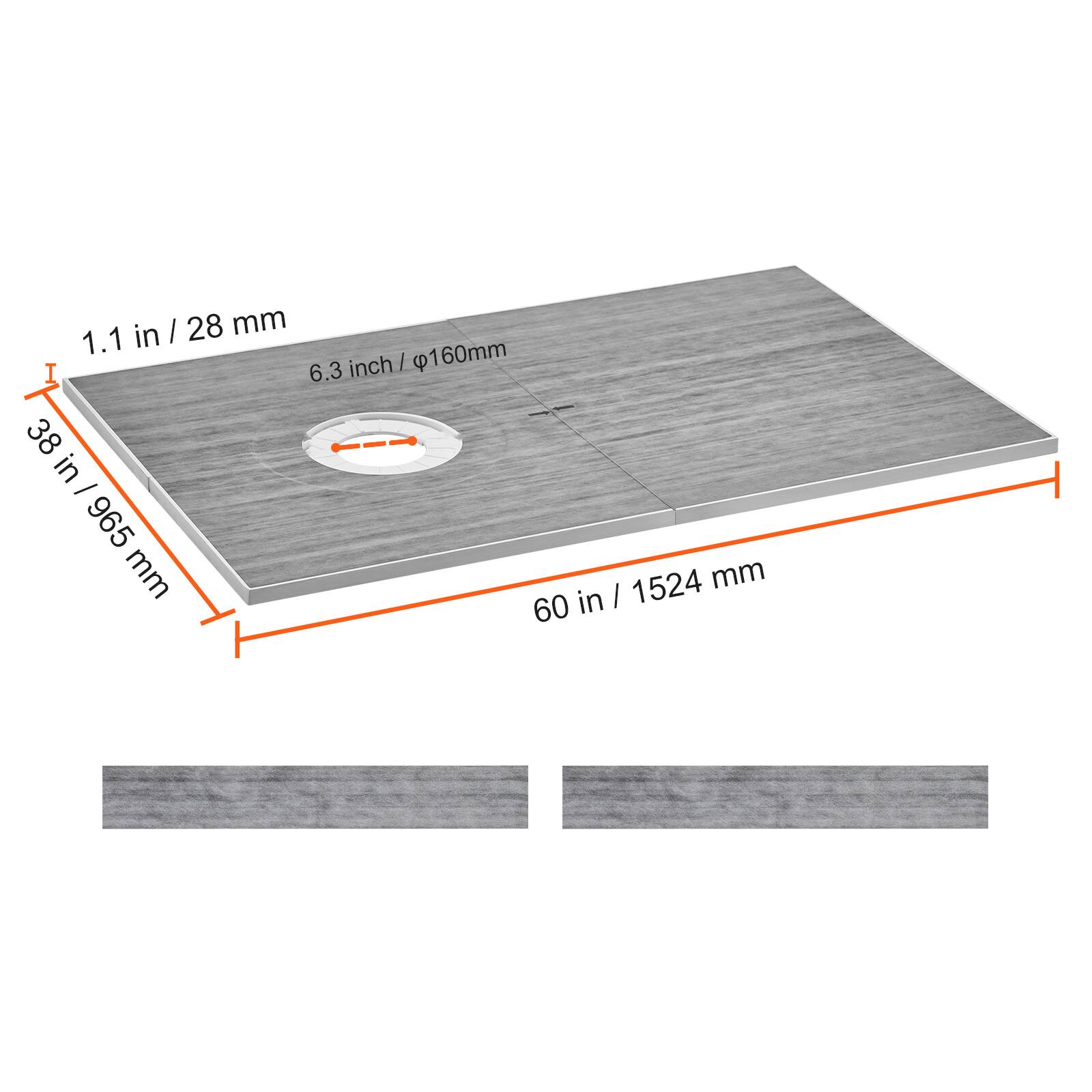 - 1.1 in / 28 mm
- 6.3 in / 160 mm
- 38 in / 965 mm
- 60 in / 1524 mm