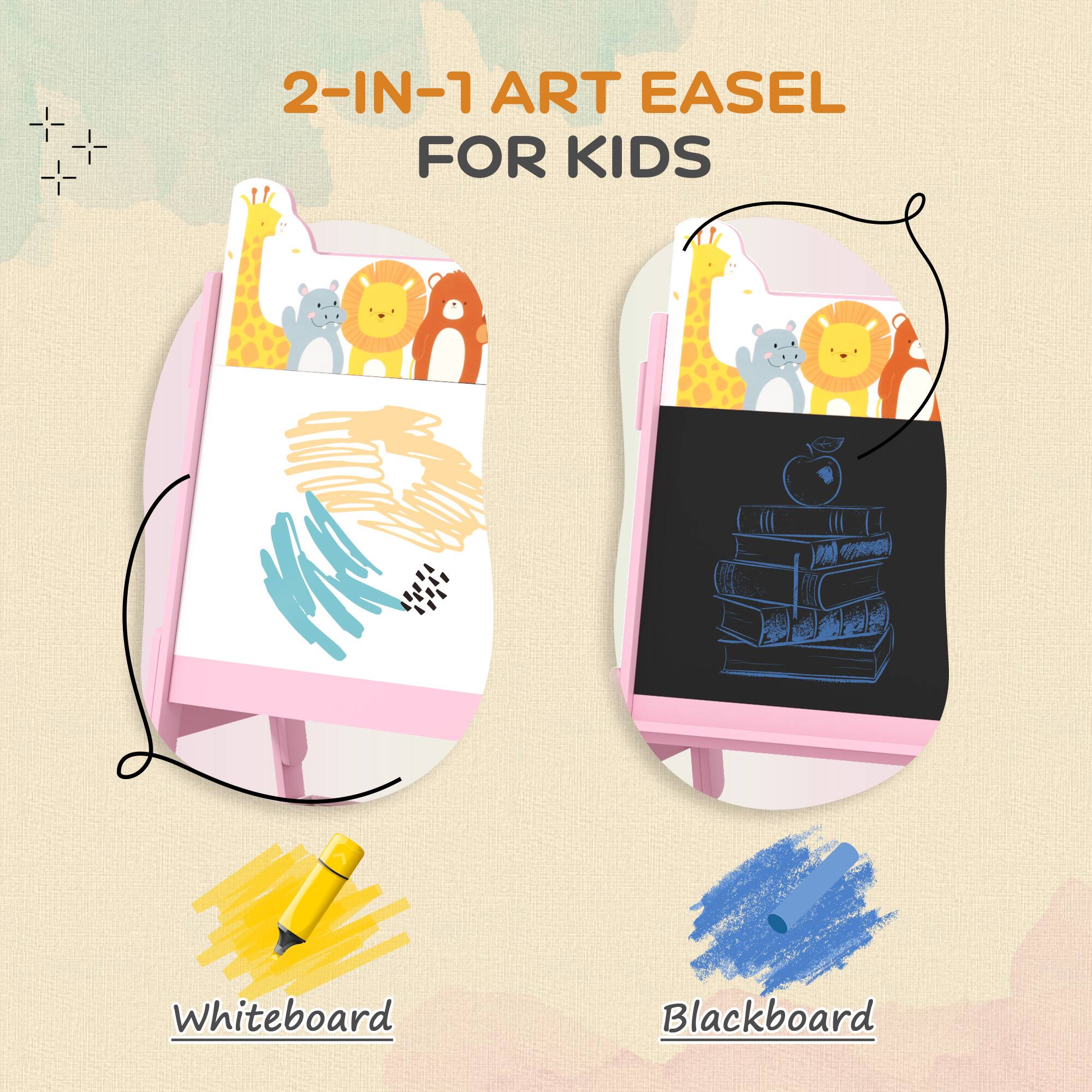 2-IN-1 ART EASEL FOR KIDS

Whiteboard

Blackboard