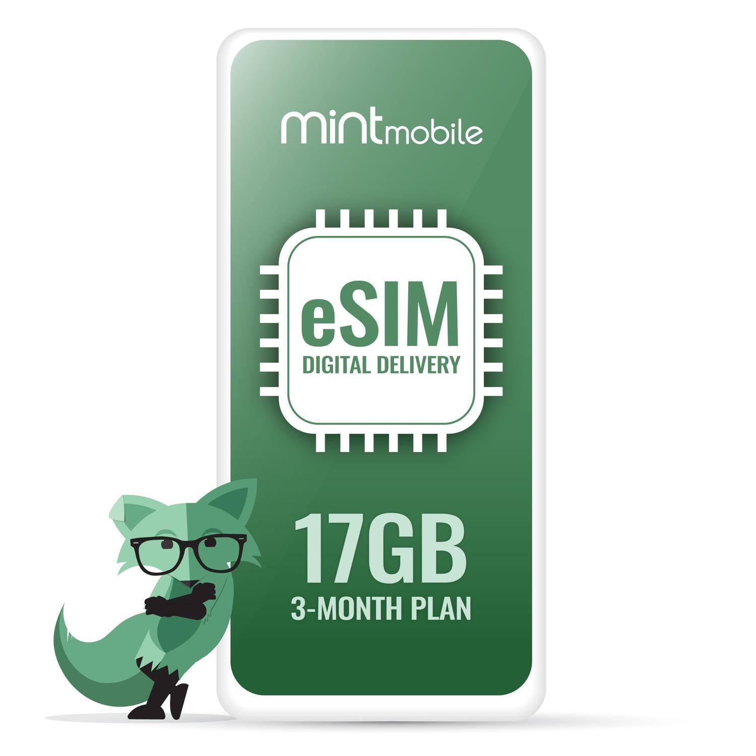 mintmobile eSIM DIGITAL DELIVERY 17GB 3-MONTH PLAN