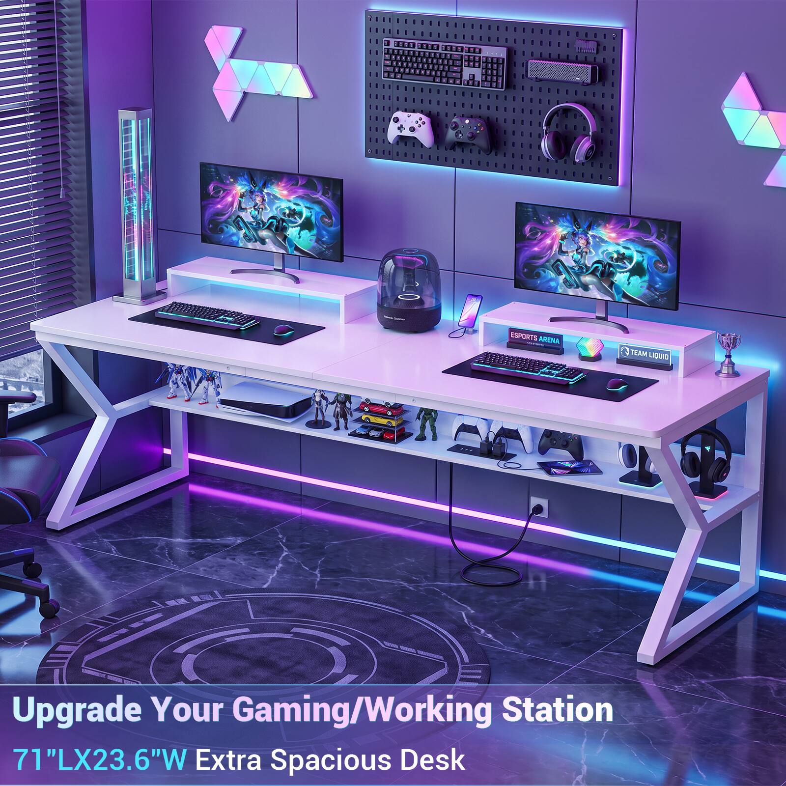 ESPORTS ARENA  
TEAM LIQUID  

Upgrade Your Gaming/Working Station  
71"LX23.6"W Extra Spacious Desk