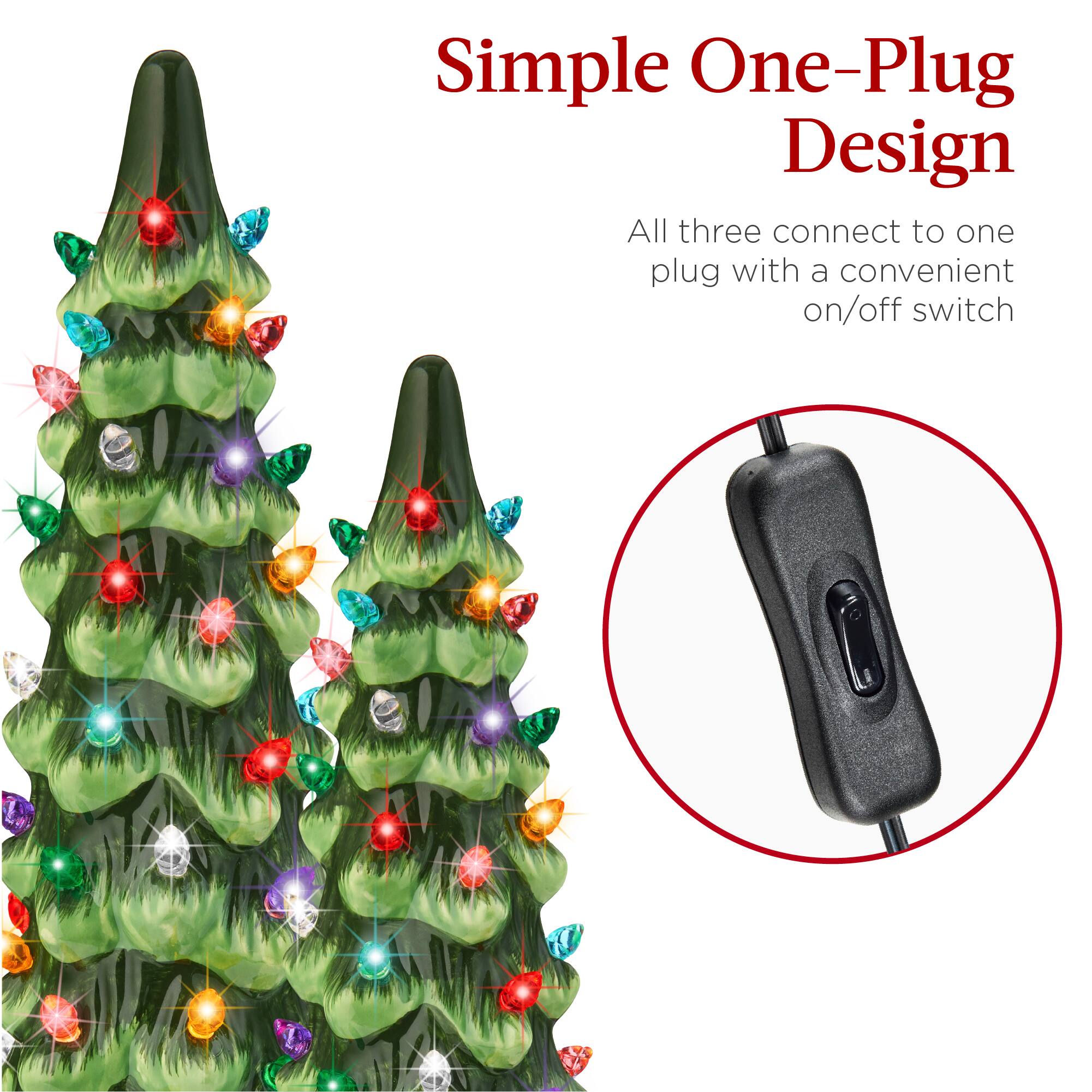 Simple One-Plug Design

All three connect to one plug with a convenient on/off switch