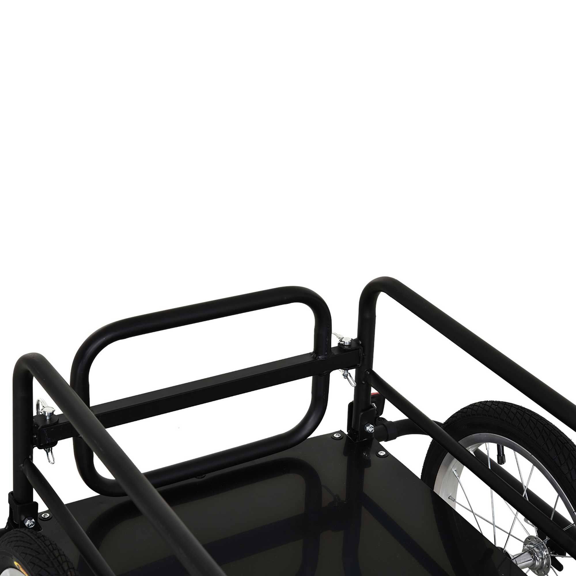 Alt View 4. Loheer - Loheer Foldable Bicycle Cargo Trailer Heavy Duty Bike Cart Wagon with Universal Hitch Black.