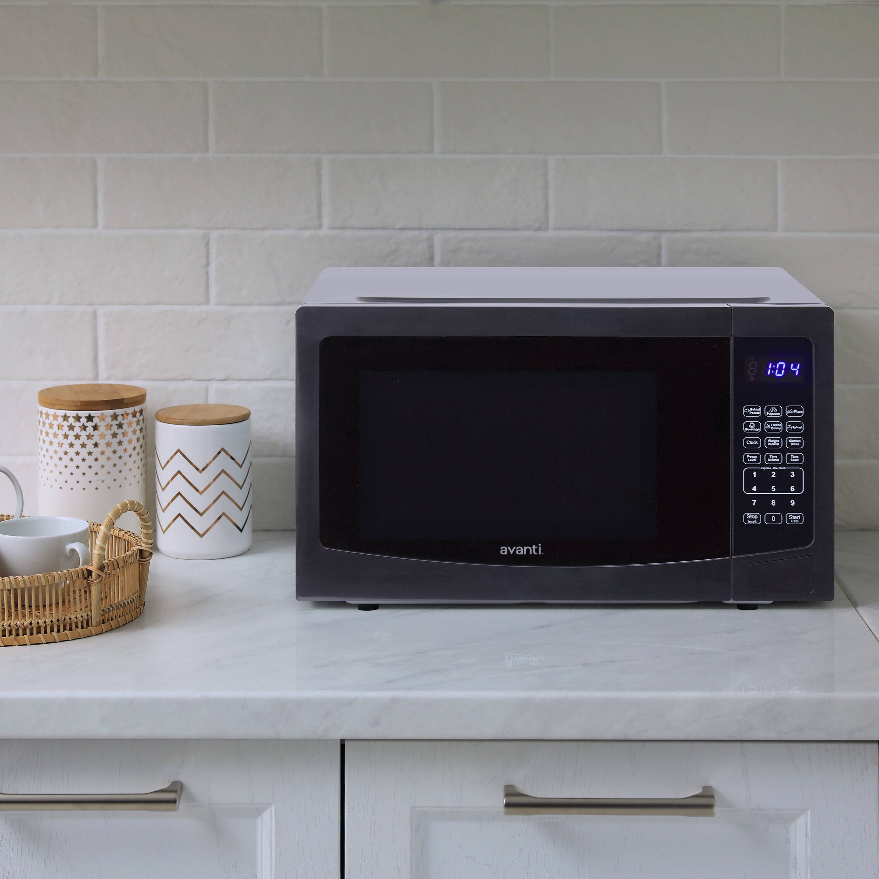 Left. Avanti - Microwave Oven, 1.1 cu. ft. Capacity - Black.
