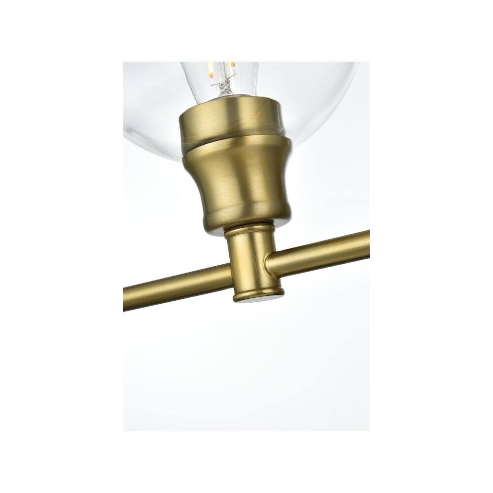 Alt View 1. Living District - Collier 5 Light Satin Gold and Clear Glass Wall Sconce - Satin Gold.