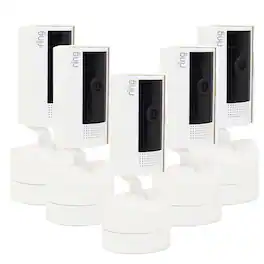 5x Ring Pan-Tilt Indoor Security Cam with 360° Horizontal Pan Coverage - White