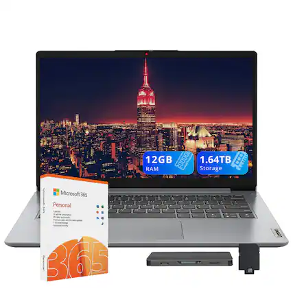 12GB RAM
1.64TB Storage
Microsoft 365 Personal
1 person subscription
PC, Mac, and mobile
1TB cloud storage
Advanced security
Lenovo