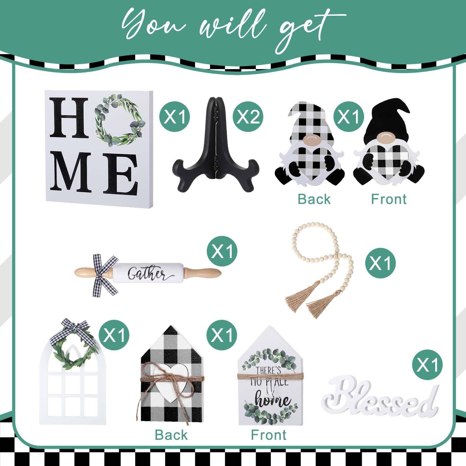 You will get:

- H E M E X1
- X1 X2
- Back X1 Front X1
- Gather X1
- X1
- Back X1 Front X1
- THERE'S NO PLACE LIKE HOME X1
- Blessed X1