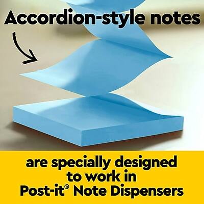 Accordion-style notes are specially designed to work in Post-it® Note Dispensers.