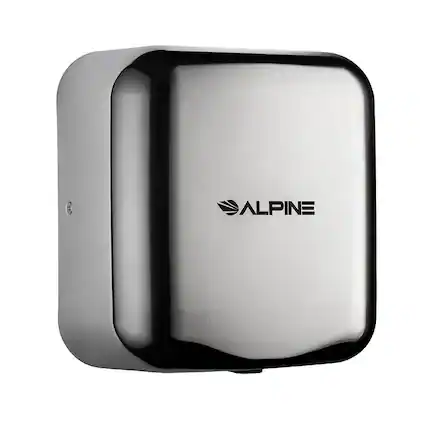 Front. Alpine Industries - Hemlock Commercial Automatic High-Speed 120V Electric Hand Dryer - Chrome.