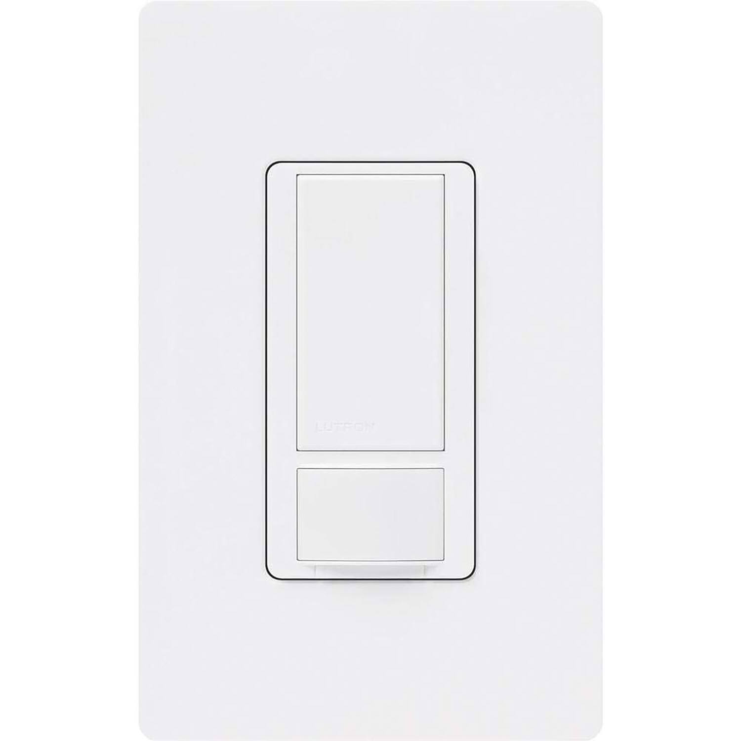 Left. Lutron - Lutron 5 amps Single Pole Motion Sensor Alarm/Sensor Switch White 1 pk - White.