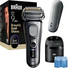 Braun - Series 9 Pro+ 9677cc Wet/Dry Electric Razor with 6 in 1 SmartCare Center - Silver