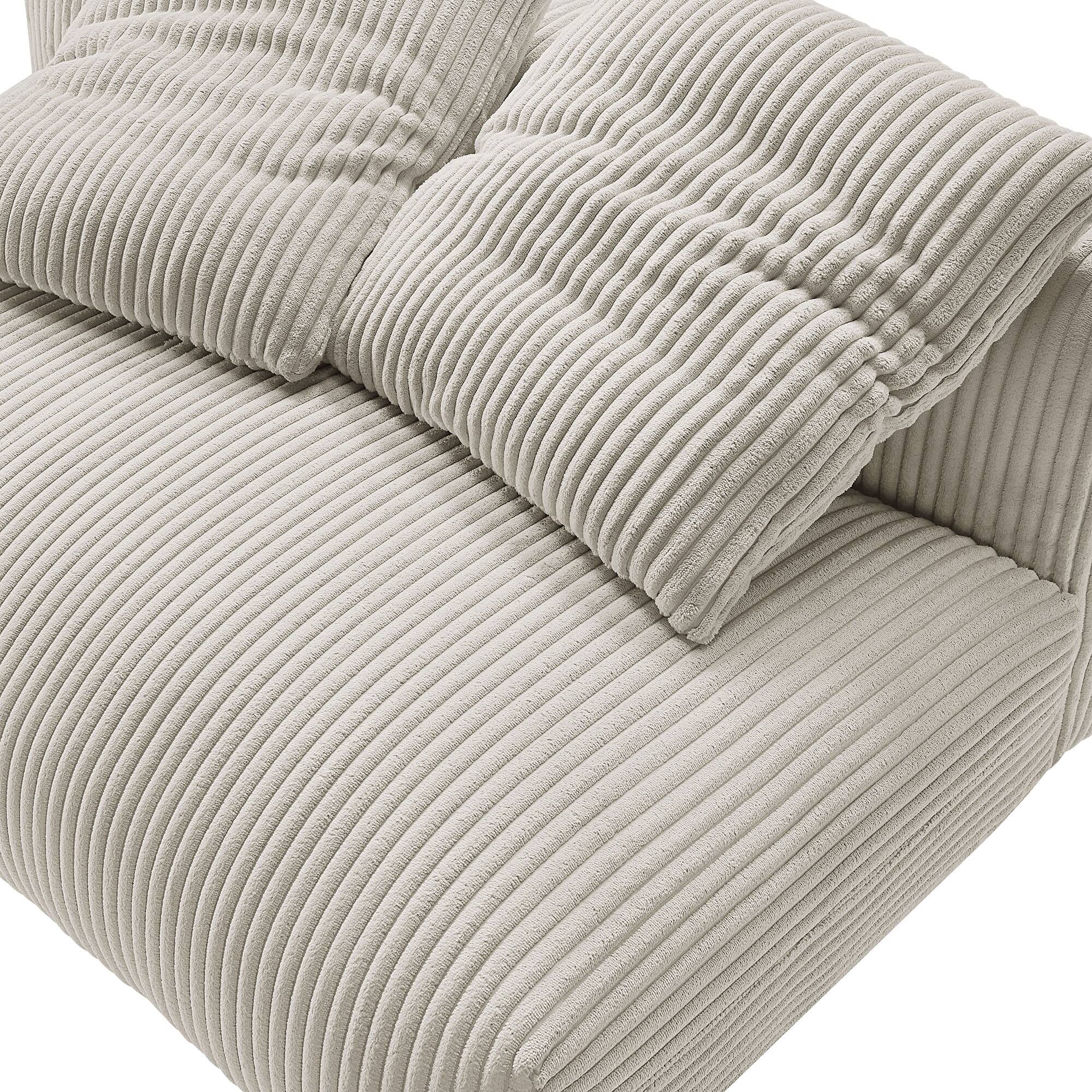 Alt View 6. Modway - Solace Modular Corduroy Upholstered Armless Loveseat by Modway - Almond.
