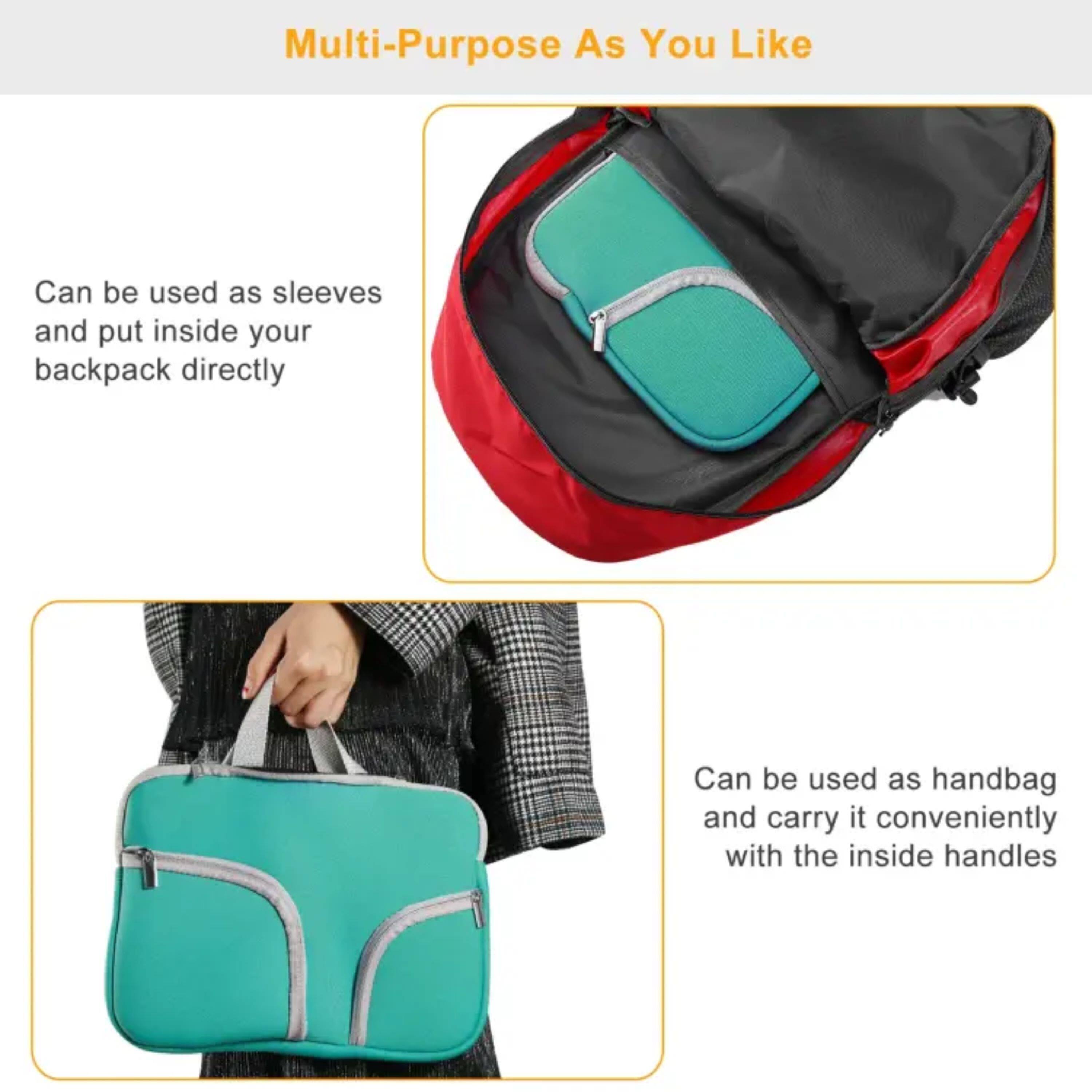Multi-Purpose As You Like

Can be used as sleeves and put inside your backpack directly

Can be used as handbag and carry it conveniently with the inside handles