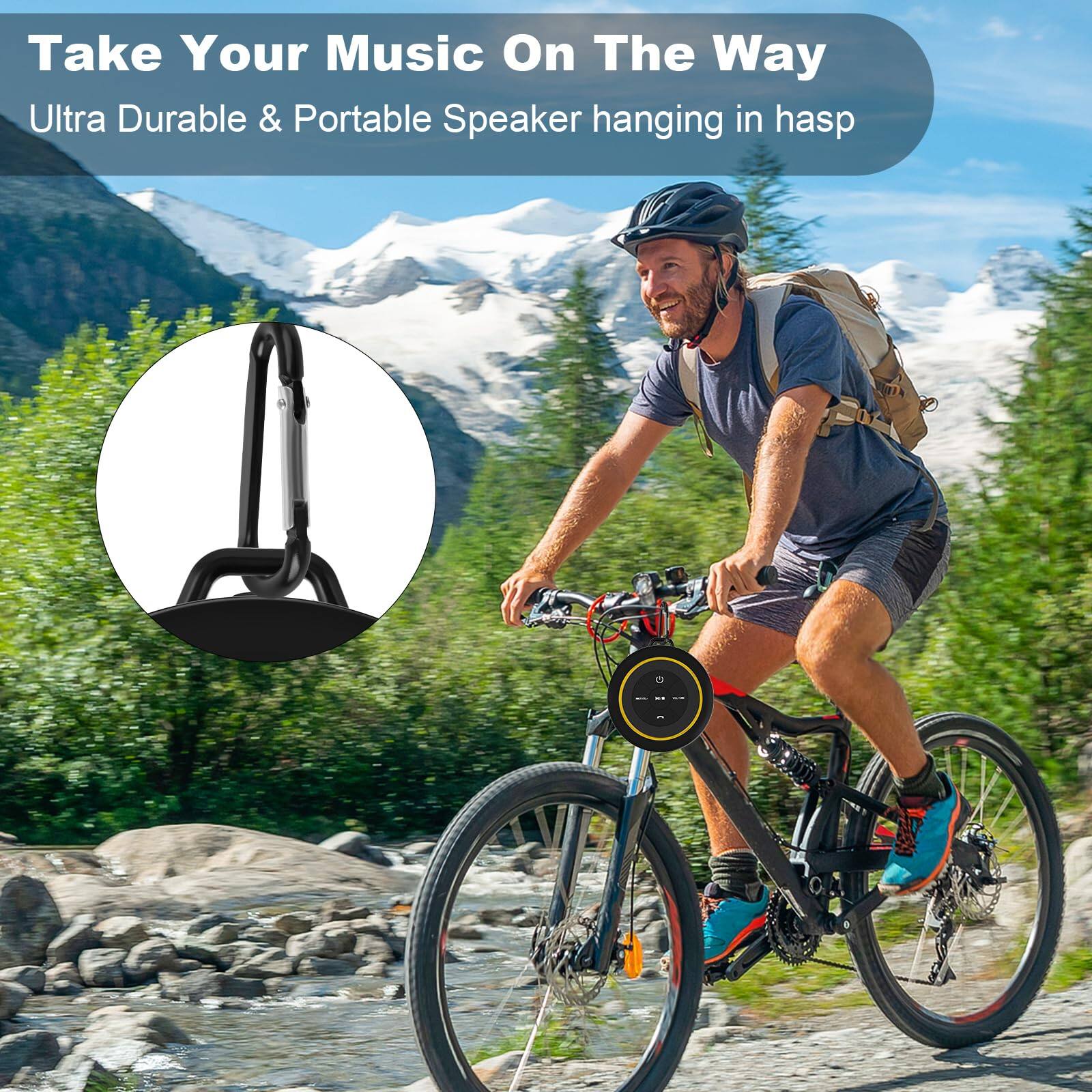 Take Your Music On The Way  
Ultra Durable & Portable Speaker hanging in hasp