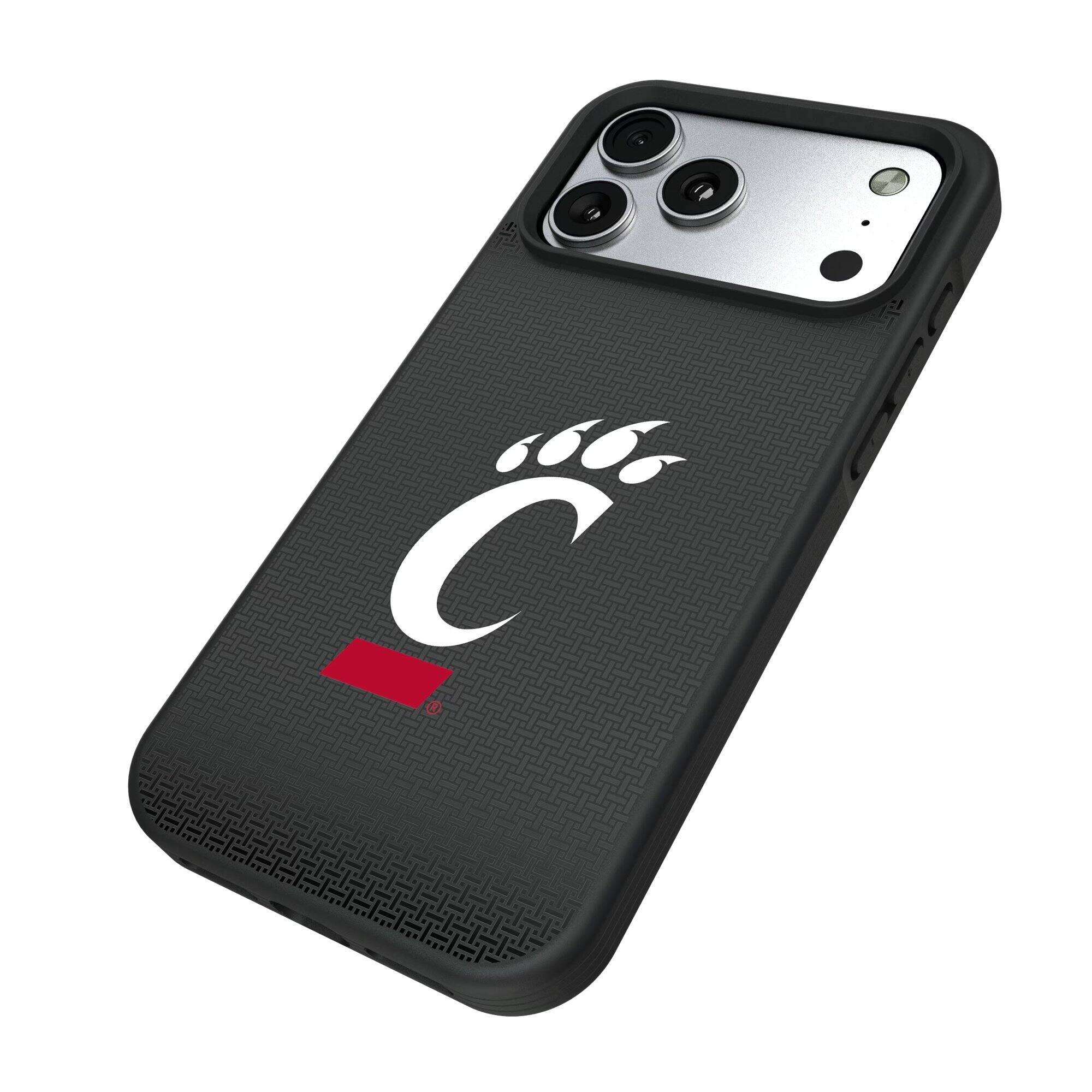 Alt View 1. Keyscaper - Cincinnati Bearcats Linen Logo iPhone Bump Case - 15 - Black.