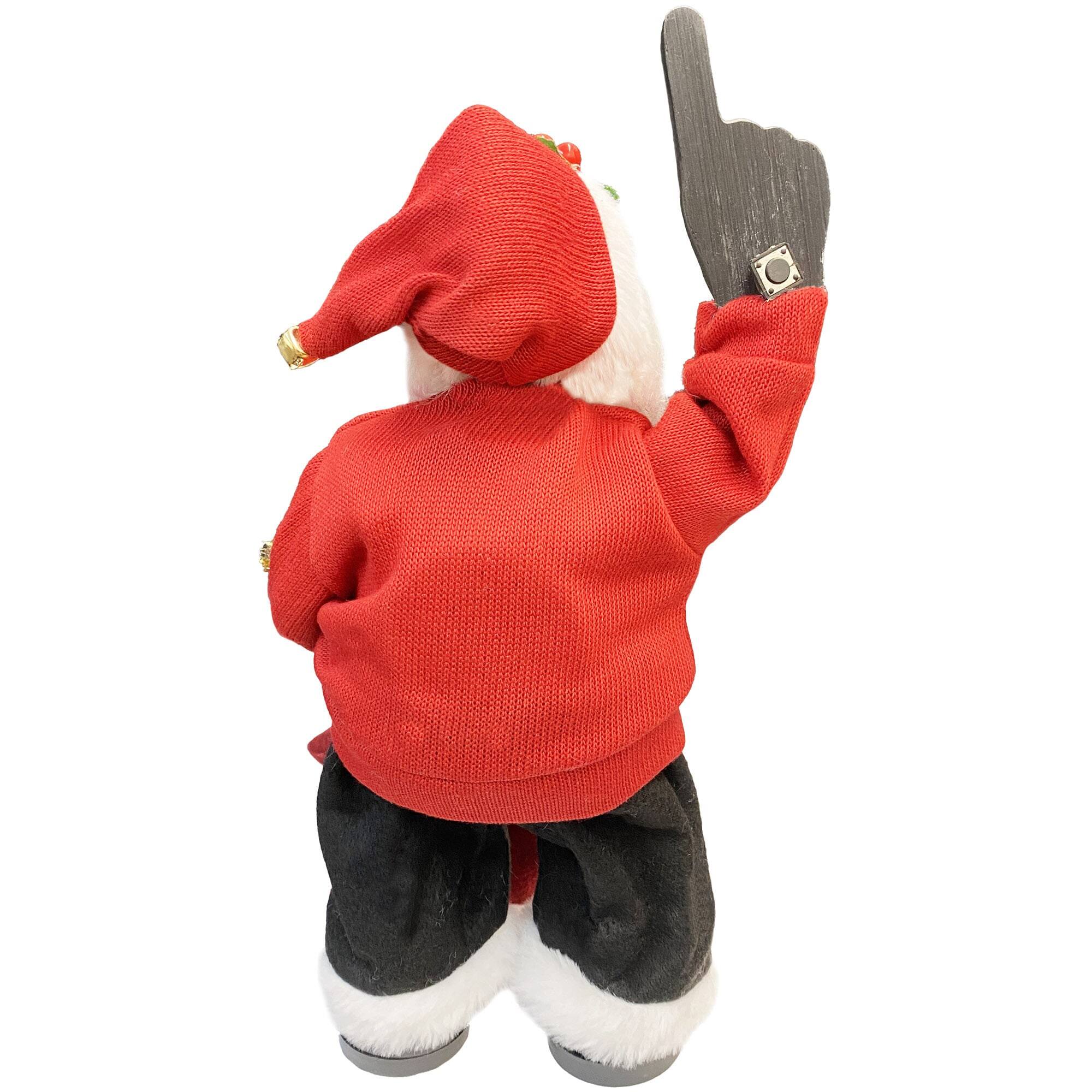 Alt View 1. Santa's Workshop - Georgia Bulldogs 12" Animated Musical Santa - Red.