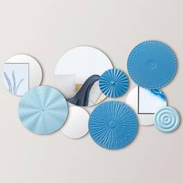 Cedar Assembly - 9 Mirror Wall Decor Metal Round Home Art Decorative Modern Circle Espejos Decorativos De Pared Sala Dormi - Blue