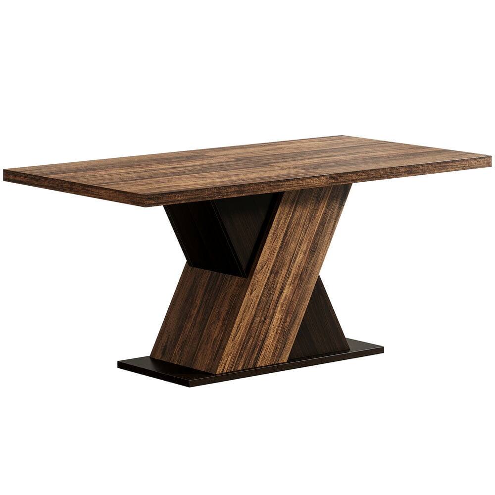 Alt View 1. Kadyn - Kadyn End Table,Dining Table, Living Room Table,55" Dining Table, Wood Kitchen Dinner Table for 4-6,Dark Brown - Brown.