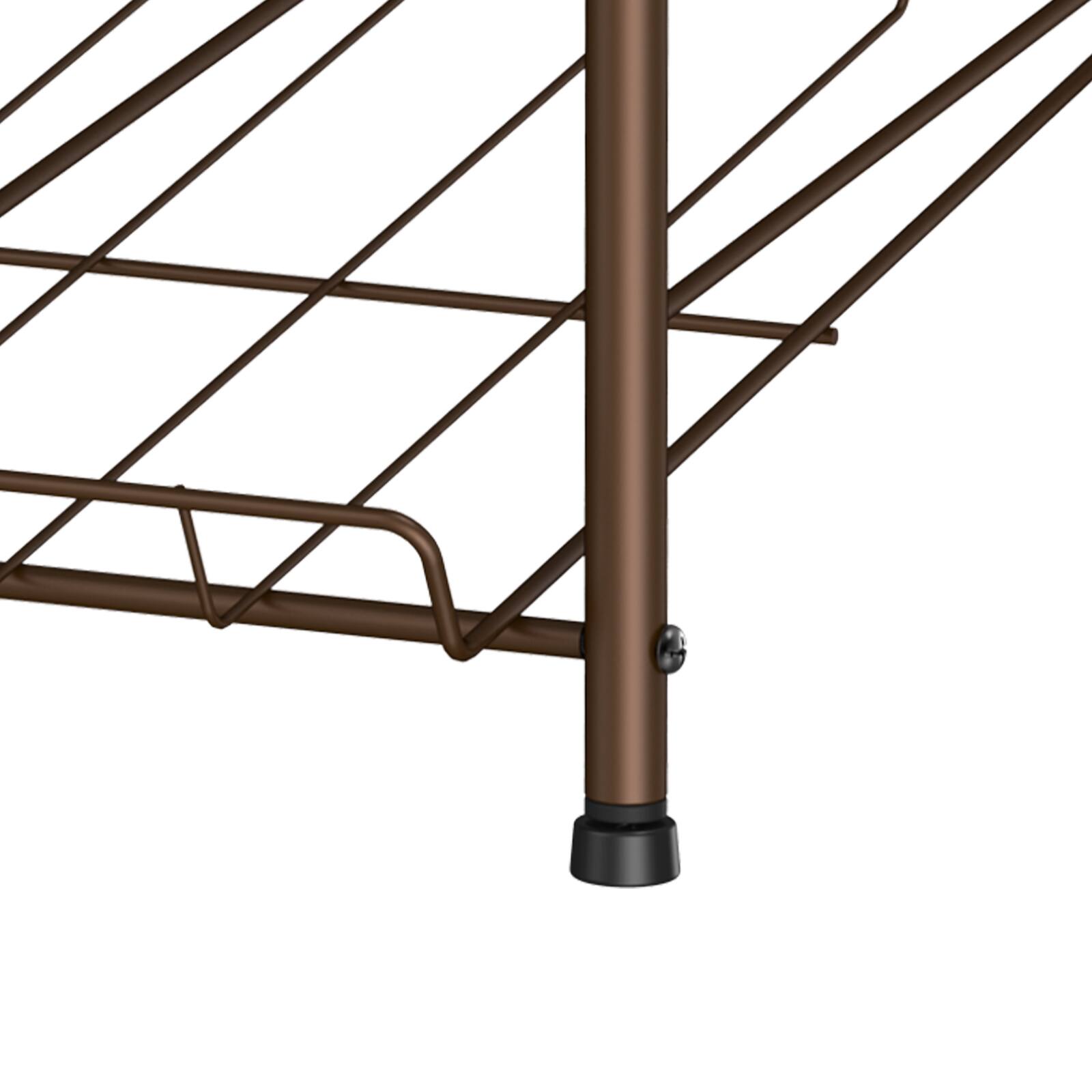 Back. Oumilen - 5-Tier Brown Metal Can Organizer Rack, Rolling Can Storage Holder for Kitchen Pantry Cabinet - Brown.