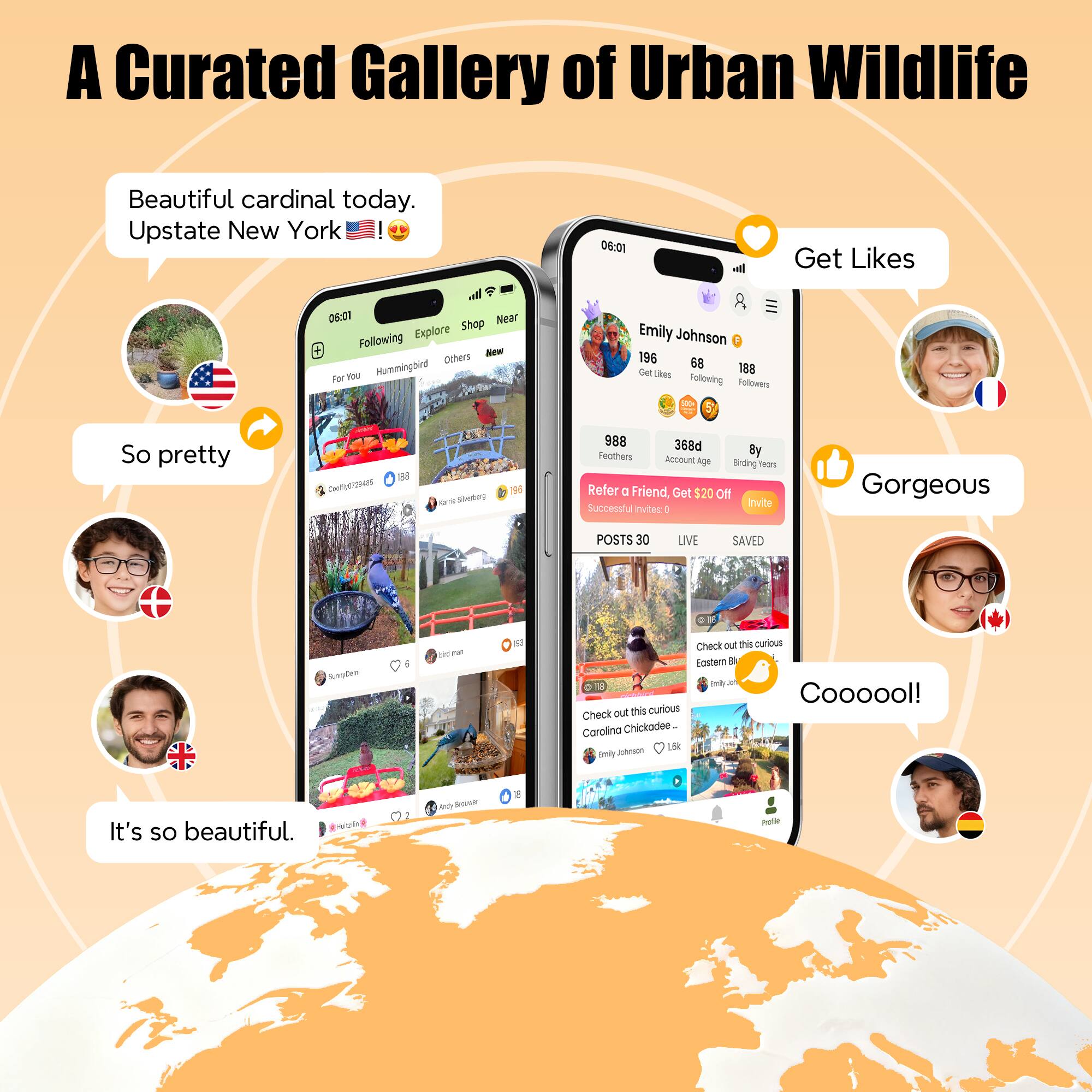 A Curated Gallery of Urban Wildlife

Beautiful cardinal today. Upstate New York 🇺🇸!  
So pretty

Get Likes

Gorgeous

It's so beautiful.

Check out this curious Eastern Bluebird 🐦  
Check out this curious Carolina Chickadee 🐦

Cooooool!
