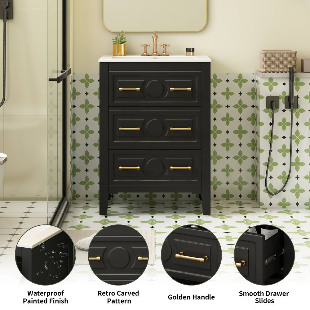NUTRIENZ

- Waterproof Painted Finish
- Retro Carved Pattern
- Golden Handle
- Smooth Drawer Slides