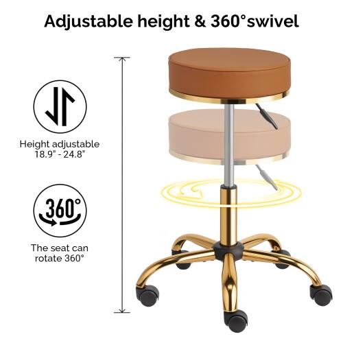 Adjustable height & 360° swivel

Height adjustable: 18.9" - 24.8"

The seat can rotate 360°