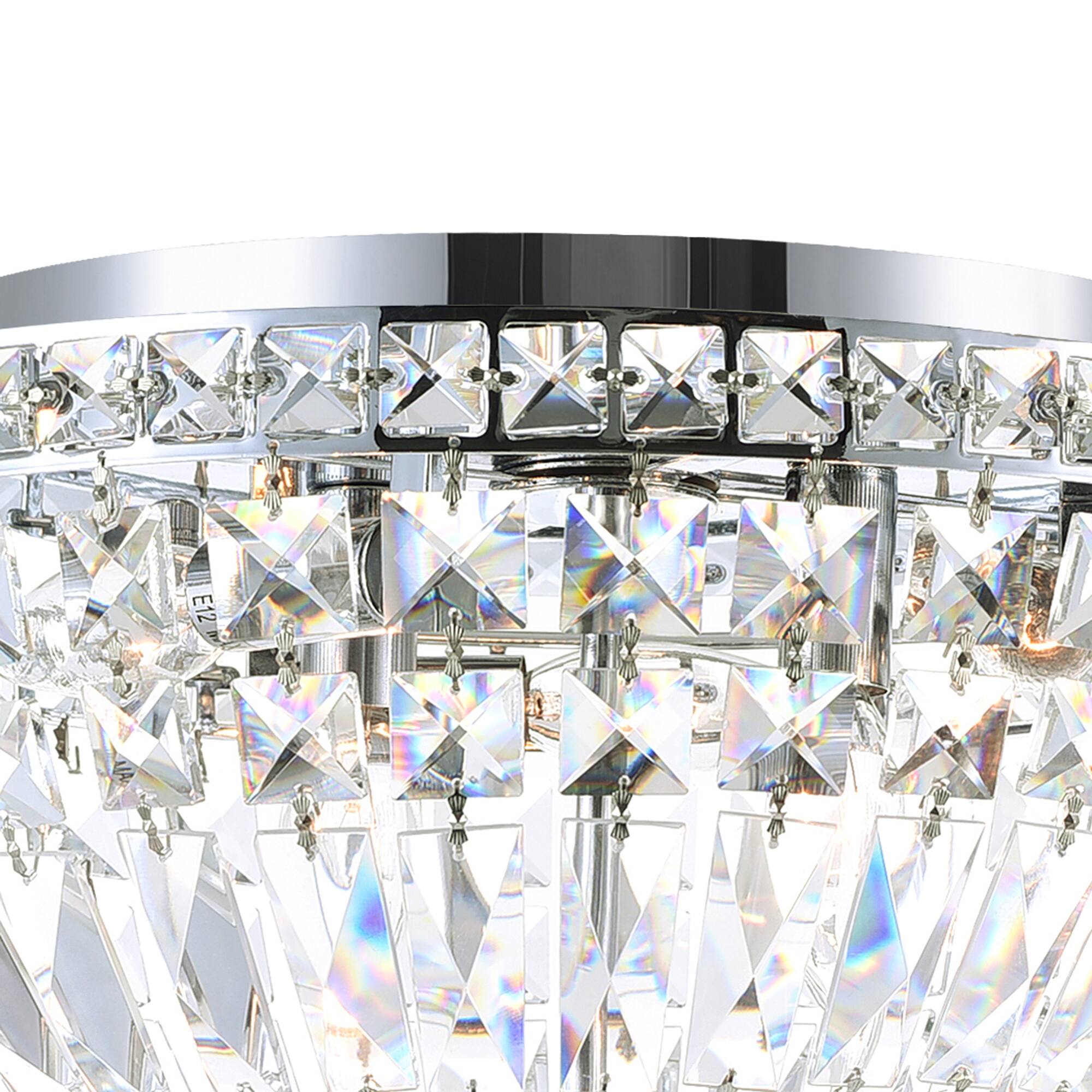 Back. CWI Lighting - Stefania 5 Light Bowl Flush Mount With Chrome Finish - Chrome.