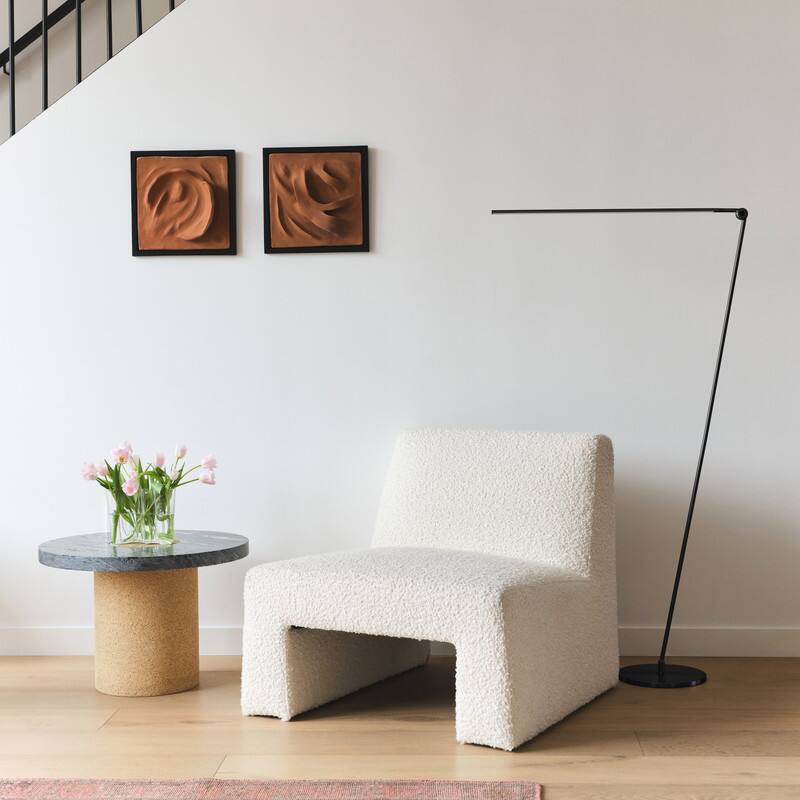 Alt View 4. Brightech - Libra LED Modern Industrial Arc Dimmable Super Bright Floor Lamp with Rotating Height-Adjustable Head - Classic Matte Black.