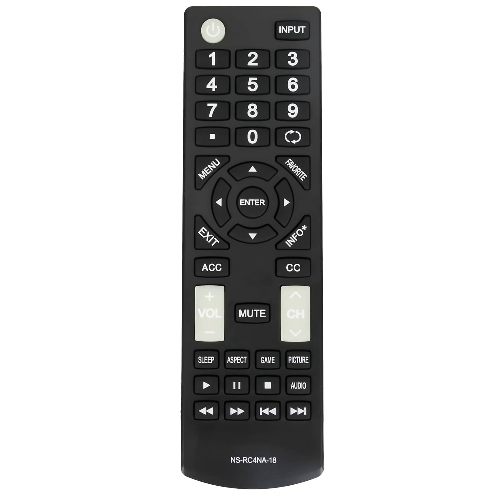ALLIMITY - Replacement Remote Control NS-RC4NA-18, Fit for INSIGNIA Television NS-32D311MX17 NS-32D311NA17 NS-39D310NA17 NS-40D420M - Black