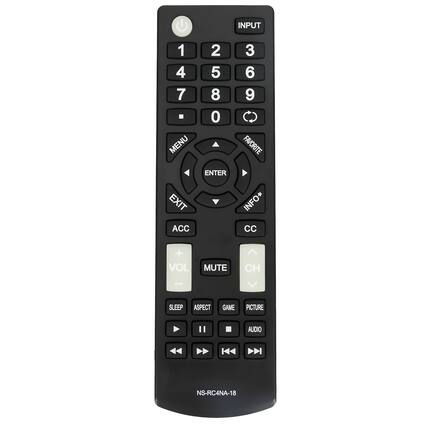 INPUT 1 2 3 4 5 6 7 8 9 0 MENU ENTER EXIT ACC INFO* CC VOL MUTE CH SLEEP ASPECT GAME PICTURE AUDIO NS-RC4NA-18