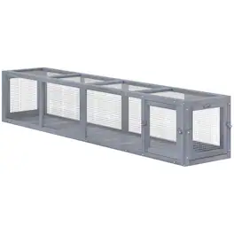 Pawhut - Cat Run with Weather Protection, Connecting Inside and Outside, 79"L x 15"W x 15"H - Dark Gray