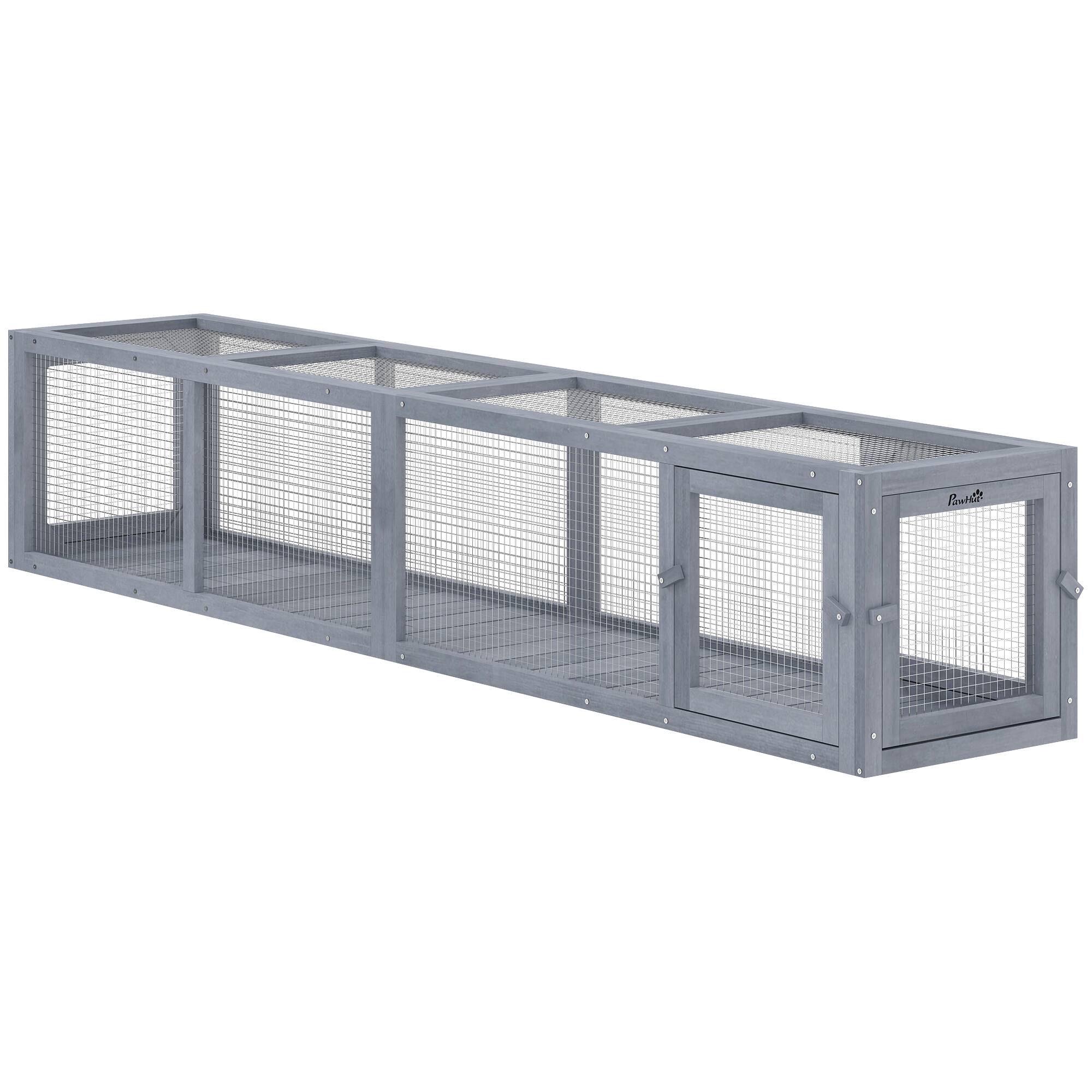 Pawhut - Cat Run with Weather Protection, Connecting Inside and Outside, 79"L x 15"W x 15"H - Dark Gray