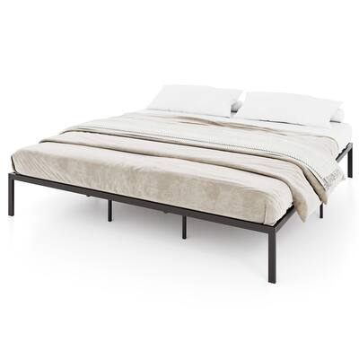 Gymax King Size Metal Bed Frame Heavy Duty Support Slats Mattress Gymax King Size Metal Bed Frame Heavy Duty Support Slats Mattress