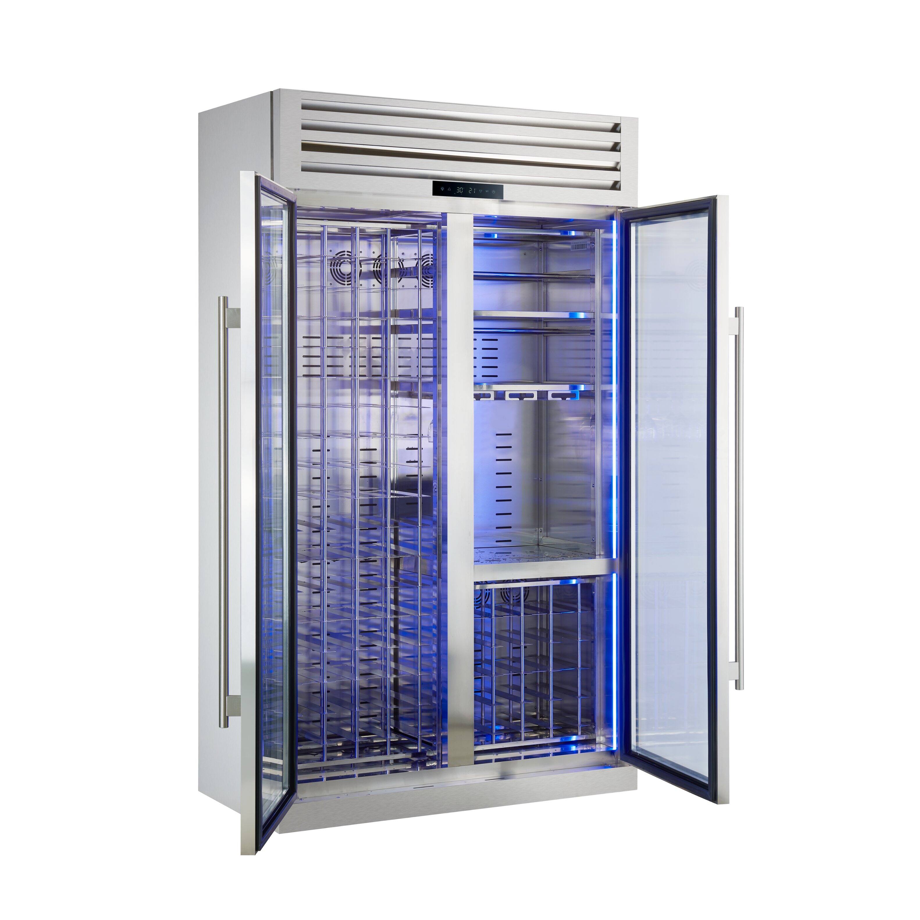 Alt View 4. Forno Appliances - Abruzzo 48" Freestanding Dual Zone Wine Cooler with 130-Bottle Capacity, LED Lighting and Door Lock - Stainless Steel - Stainless Steel.