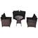 Angle. Costway - 4PCS Outdoor Patio Rattan Furniture Set Cushioned Sofa Table - Dark Brown/Black.