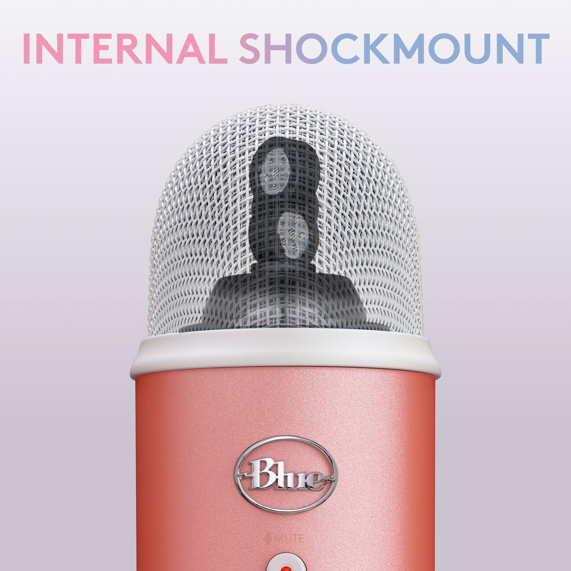 The text on the image reads "INTERNAL SHOCKMOUNT Blue UMUTE."