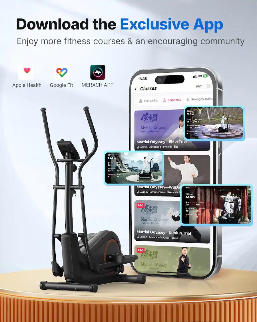 Merach Machine Workout Routine MERACH Elliptical Trainer Exercise Machine, 16 Levels Magnetic Drive ...