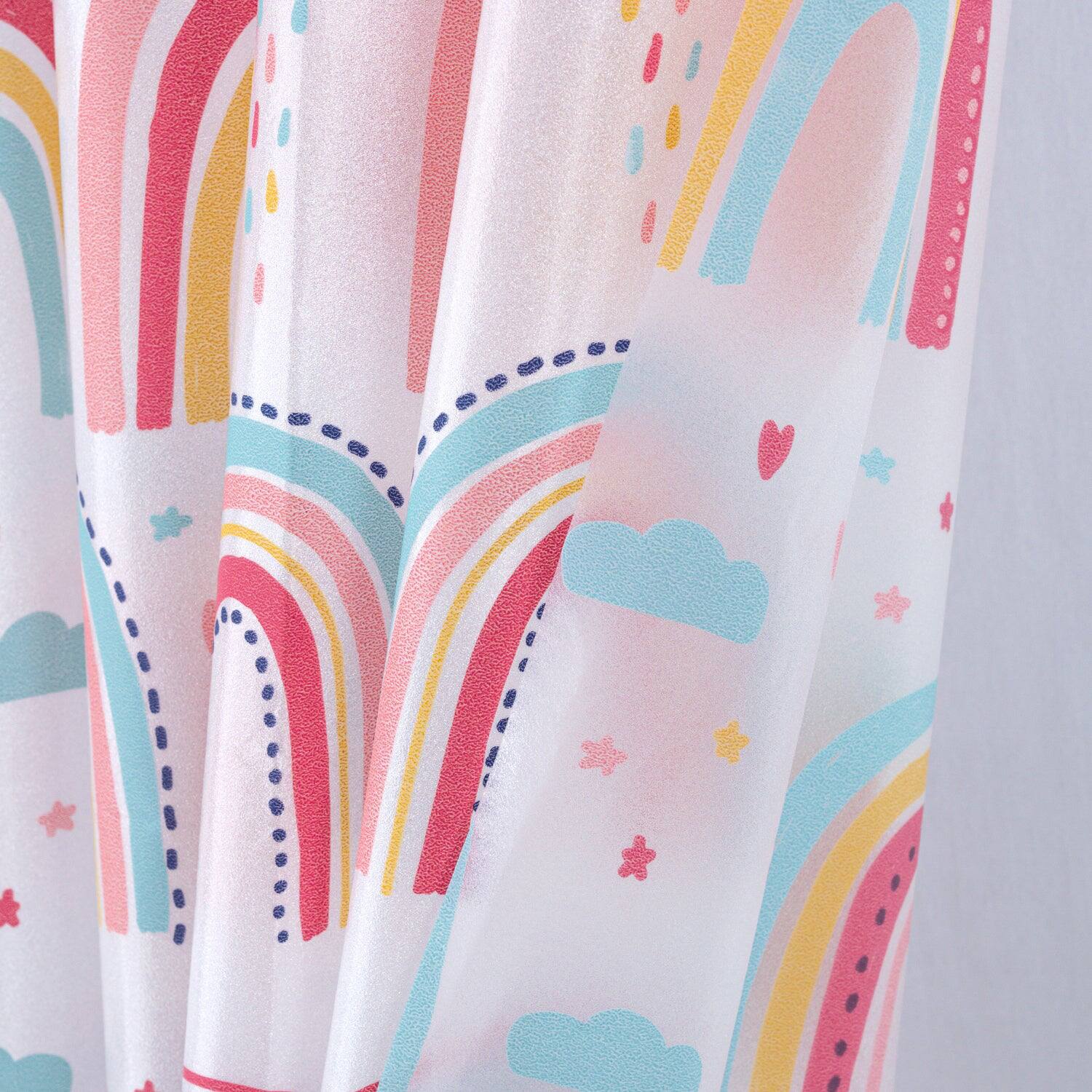 Back. RT Designers Collection - RT Designers Collection 90GSM Peva Glit Printed Rainbow Shower Curtain 70" x 72" Muticolor - Multicolor.