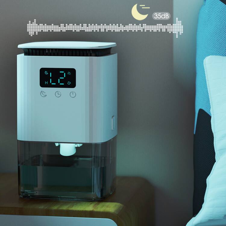 Alt View 1. Cluzine - Mini Dehumidifier with LED Display, 7-Color Light & Auto Shut-Off.