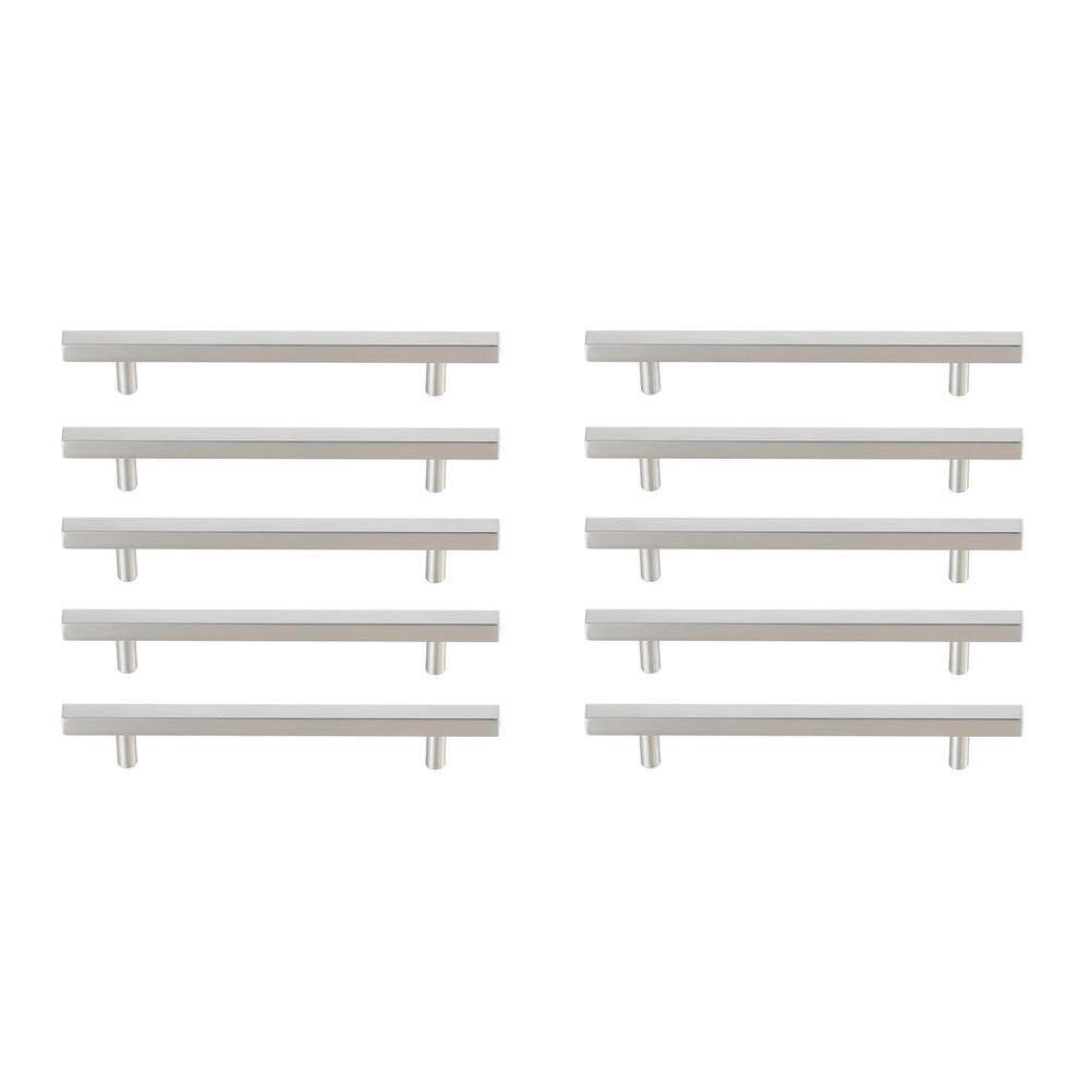 Alt View 2. Elegant Decor - Dior 6-5/16" Center to Center Brushed Nickel Bar Pull Multipack (set of 10) - Brushed Nickel.