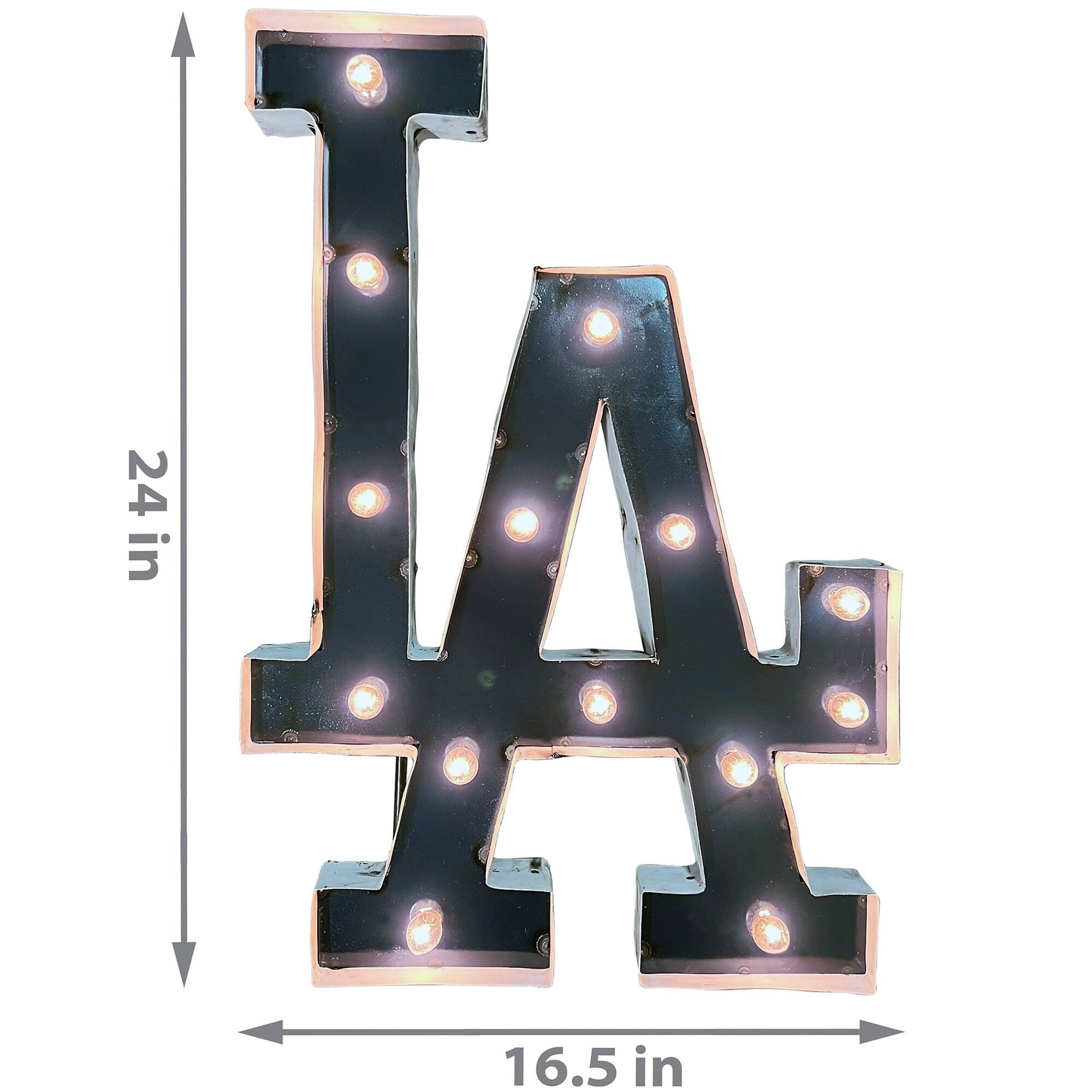 Alt View 1. Imperial - Los Angeles Dodgers 24" x 16.5" Lighted Logo Recycled Metal Sign - Multicolor.