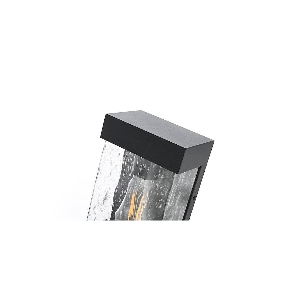 Left. Elegant Lighting - Thompson 7 inch Outdoor Pendant in Black - Black.