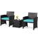 Front. Costway - 3PCS Patio Wicker Furniture Set Storage Table W/Protect Cover - Turquoise,Mix Brown.