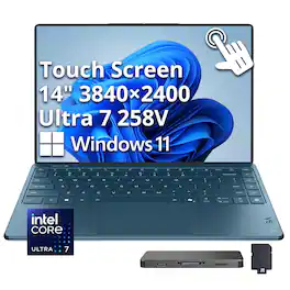 Lenovo - Yoga Slim 9i - Copilot+ PC - 14" 4K 120Hz OLED Touchscreen Laptop - Intel Core Ultra 7 258V 2024 - 32GB RAM - 1TB SSD - Tidal Teal