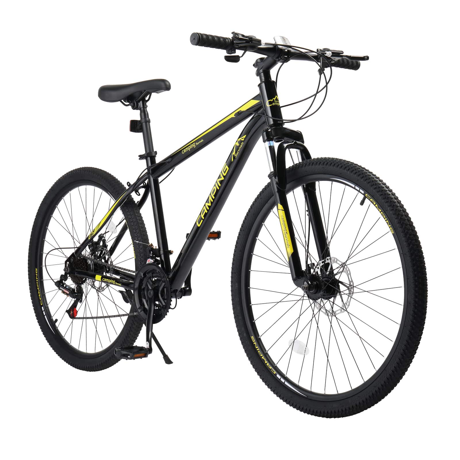 Winado - 27.5 inch Mountain Bike with 21-Speed，Dual Disc Brake, with Full Suspension - Black & Yellow price history on PriceWatchPro