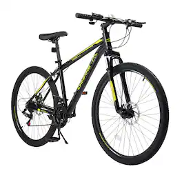 Winado - Mountain Bike 27.5 Inch Men & Women Mountain Bike with 21-Speed Adult Bikes, Double Disc Brake, Suspension Fork - Black & Yellow