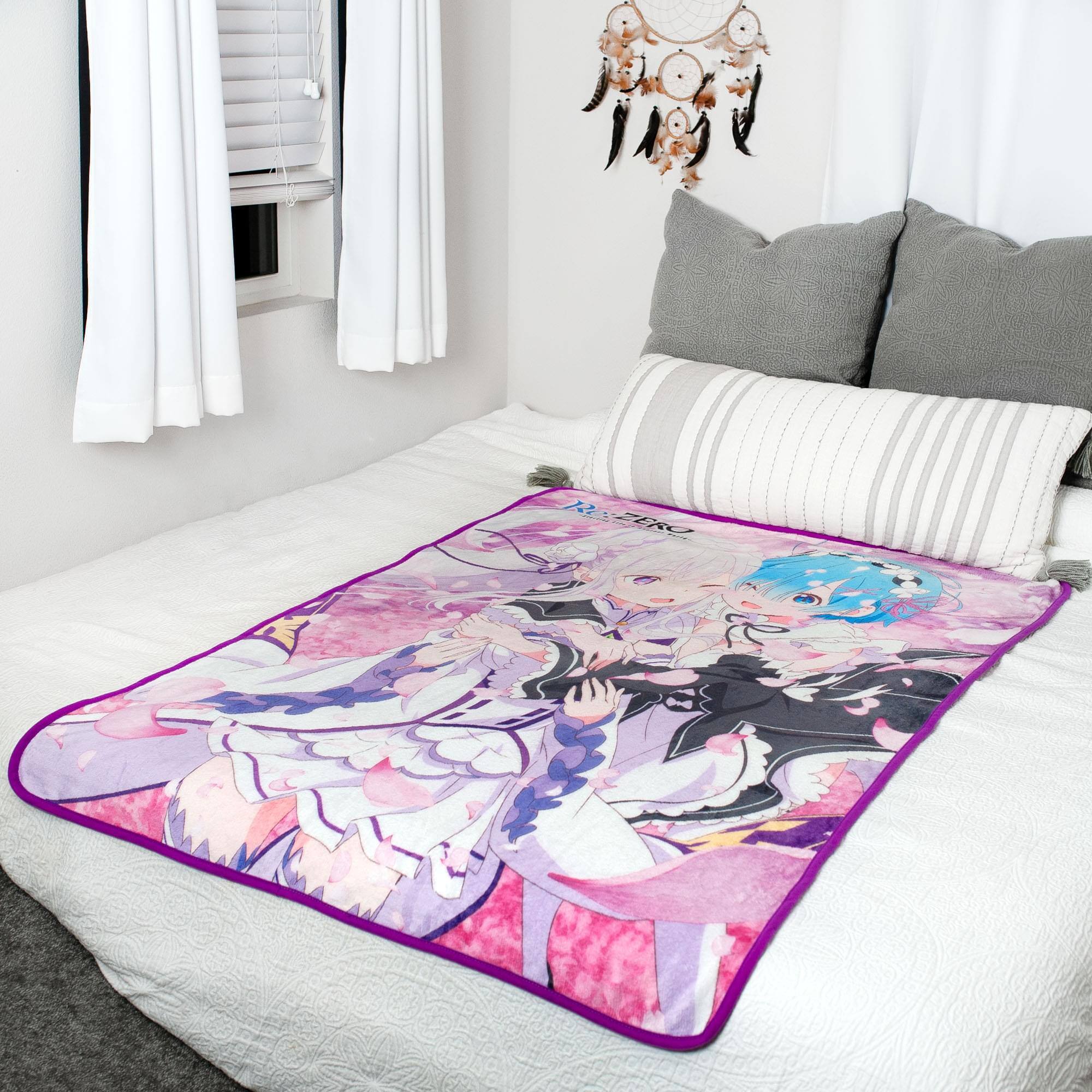 Alt View 4. Just Funky - Re:Zero Fleece Throw Blanket | 45 x 60 Inches - Pink.